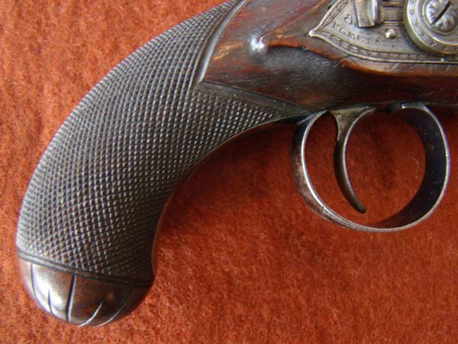 A FABULOUS PAIR of Flintlock travelling pistols made by H W MORTIMER, GUN MAKER TO HIS MAJESTY, circa 1782-1790. — image 6